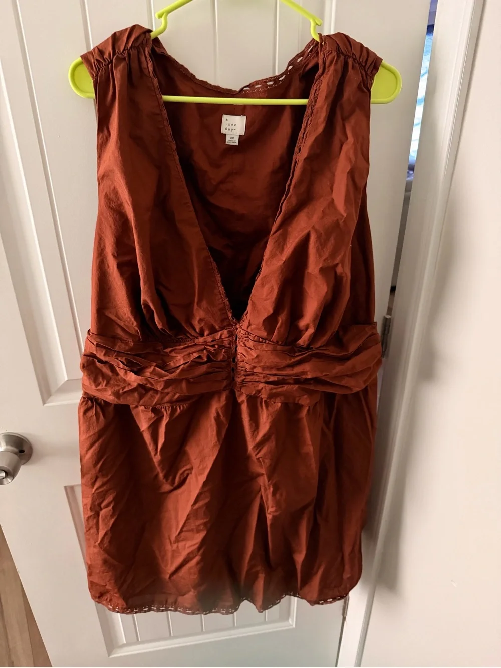 a new day Rust Brown V-Neck Sleeveless Dress